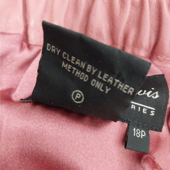 TERRY LEWIS! FINE QUALITY GENUINE LEATHER PENCIL STYLE SKIRT CORAL/MELON! SZ 18P - Picture 7 of 8